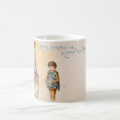 ヴィンテージクリスマススケッチおばあちゃん孫 コーヒーマグカップ (中央)