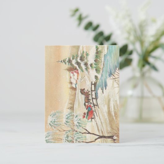 ヴィンテージクリスマスススそり乗り場 シーズンポストカード (スタンド正面)