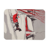 ヴィンテージクリスマススススそり雪景色 マグネット (横)