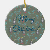 ヴィンテージクリスマスススススススカンジナビアデザイン セラミックオーナメント (正面)