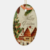 ヴィンテージクリスマススススノーカスタムスケートで滑るオーナメント セラミックオーナメント (右)