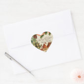 ヴィンテージクリスマスススノーカーパーソナライズされたド ハートシール (封筒)