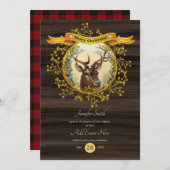 ヴィンテージクリスマススタッグパーティーバッファロープレイドイベント 招待状 (正面/裏面)