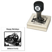 ヴィンテージクリスマススタンプ蒸気列車。編集可能 ラバースタンプ (押印)