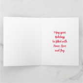 ヴィンテージクリスマススターとホリーホリデイ カード (内部)