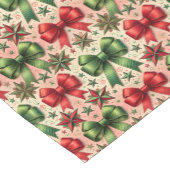 ヴィンテージクリスマススターと弓パターン ショートテーブルランナー (コーナー)