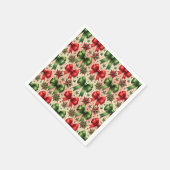 ヴィンテージクリスマススターと弓パターン スタンダードカクテルナプキン (角)