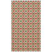 ヴィンテージクリスマススターと弓パターン テーブルクロス (正面)