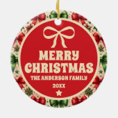 ヴィンテージクリスマススターズアンドボウズオーナメント セラミックオーナメント (裏面)