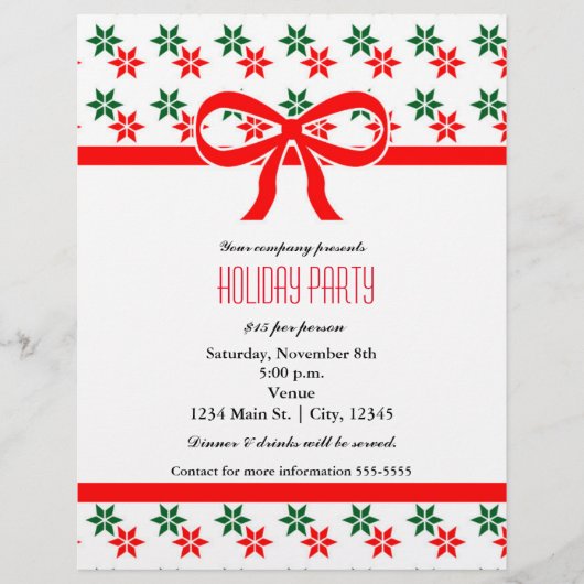 ヴィンテージクリスマススターホリデーパーティーイベントフライヤー チラシ (正面)