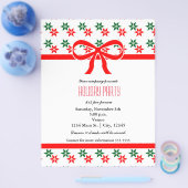 ヴィンテージクリスマススターホリデーパーティーイベントフライヤー チラシ (シングル)