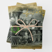 ヴィンテージクリスマススチームトレイン ラッピングペーパーシート (インサイチュ)