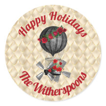 ヴィンテージクリスマススチームパンク飛行船オンクリーム