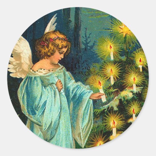 ヴィンテージクリスマスステッカー ラウンドシール (正面)