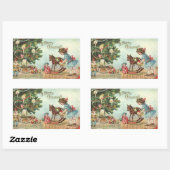 ヴィンテージクリスマスステッカー 長方形シール (シート)