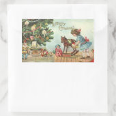 ヴィンテージクリスマスステッカー 長方形シール (バッグ)