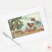 ヴィンテージクリスマスステッカー 長方形シール (封筒)