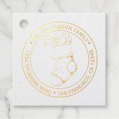 ヴィンテージクリスマスストッキング差出人住所金ゴールド フェイバータグ (正面)