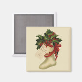 ヴィンテージクリスマスストッキング磁石 マグネット (正面/裏面)