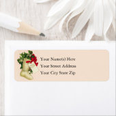 ヴィンテージクリスマスストッキング ウィズ オール グッド ウィッシーズ ラベル (インサイチュ)