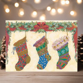 ヴィンテージクリスマスストッキング シーズンポストカード