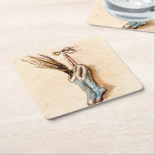 ヴィンテージクリスマスストッキング スクエアペーパーコースター (アングル)