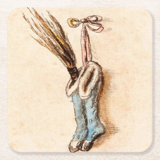 ヴィンテージクリスマスストッキング スクエアペーパーコースター (正面)