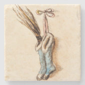 ヴィンテージクリスマスストッキング ストーンコースター (正面)