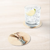 ヴィンテージクリスマスストッキング ラウンドペーパーコースター (インサイチュ)