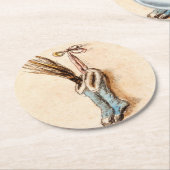 ヴィンテージクリスマスストッキング ラウンドペーパーコースター (アングル)