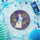 ヴィンテージクリスマススノーウィーラビットウィンター ペーパープレート (パーティー)