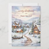 ヴィンテージクリスマススノーウィーヴィレッジハウスズパインツリーズ シーズンカード (正面)
