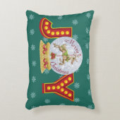 ヴィンテージクリスマススノーグローブトレンディア雪の結晶 アクセントクッション (正面(垂直))