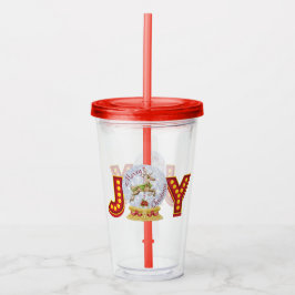 ヴィンテージクリスマススノーグローブトレンディア雪の結晶 アクリルタンブラー