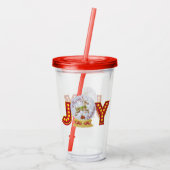 ヴィンテージクリスマススノーグローブトレンディア雪の結晶 アクリルタンブラー (裏面)