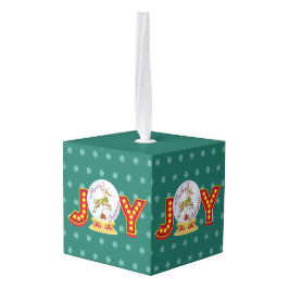 ヴィンテージクリスマススノーグローブトレンディア雪の結晶 キューブオーナメント