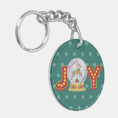 ヴィンテージクリスマススノーグローブトレンディア雪の結晶 キーホルダー (正面左)