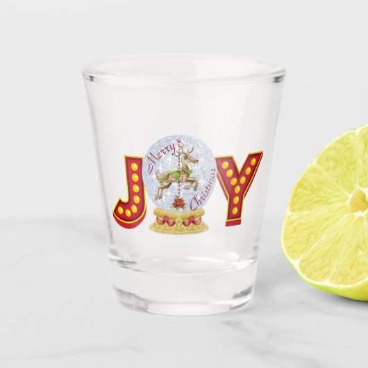 ヴィンテージクリスマススノーグローブトレンディア雪の結晶 ショットグラス (正面)