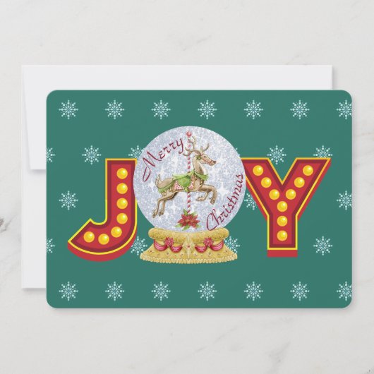 ヴィンテージクリスマススノーグローブトレンディア雪の結晶 シーズンカード (正面)