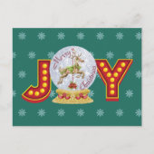 ヴィンテージクリスマススノーグローブトレンディア雪の結晶 シーズンポストカード (正面)