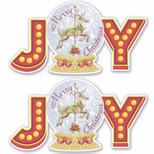 ヴィンテージクリスマススノーグローブトレンディア雪の結晶 シール (正面)