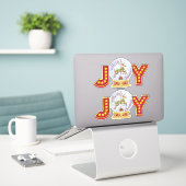 ヴィンテージクリスマススノーグローブトレンディア雪の結晶 シール (デスク上のノートパソコン)