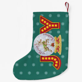 ヴィンテージクリスマススノーグローブトレンディア雪の結晶 スモールクリスマスストッキング