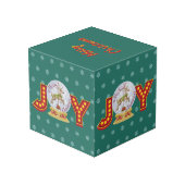 ヴィンテージクリスマススノーグローブトレンディア雪の結晶 フォトキューブ (裏面アングル)