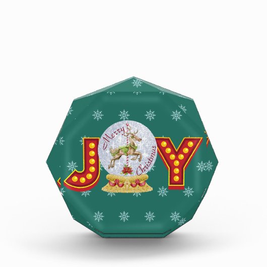 ヴィンテージクリスマススノーグローブトレンディア雪の結晶 フォトブロック (正面)