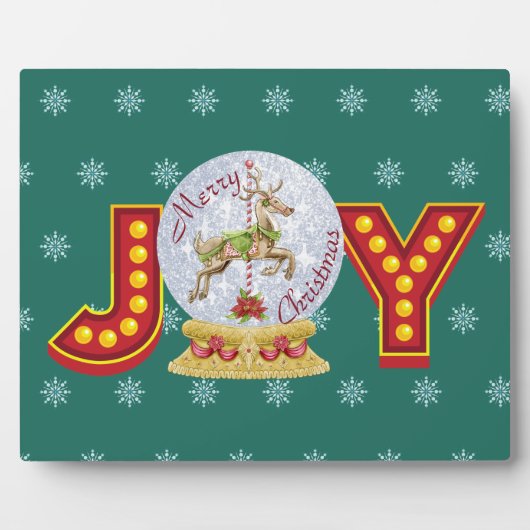 ヴィンテージクリスマススノーグローブトレンディア雪の結晶 フォトプラーク (正面)