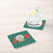 ヴィンテージクリスマススノーグローブトレンディア雪の結晶 ペーパーコースター (インサイチュ)