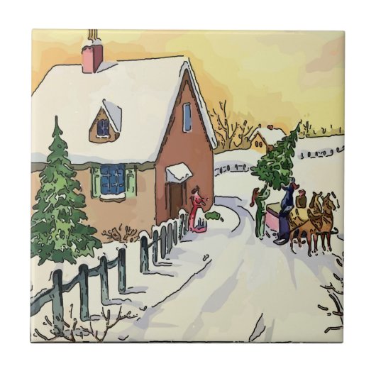 ヴィンテージクリスマススノータイル タイル (正面)