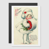 ヴィンテージクリスマススノーチャイルドホリデーカード (正面/裏面)