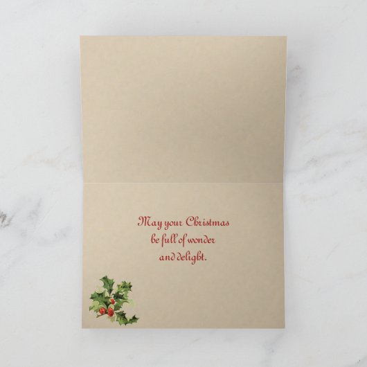 ヴィンテージクリスマススノーピープルキスカード シーズンカード (内部)